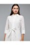 Schiffli Shirt Dress with Classic Collar and 3/4 Sleeves - 5