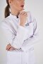 Long Length Hakim Collar Women's Long Sleeve Alpaca Vizit Doctor's Coat - 7