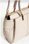 Lock Detailed 4-Compartment Women's Shoulder Bag with Gold Accessories 2201 Stone
