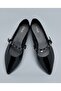 Women Black Pointed Toe Mary Jane Shoes - 6