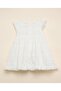 Schiffli A-Line Dress with Square Neck with Ruffle Sleeves - 2