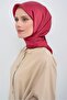 Sura Pure Silk Scarf 9528 - 82 Red Pink Triangle Pattern - 2