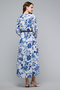 Printed Midi Dress with V-Neck and Puff Sleeves - 5