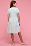 Printed Fit & Flare Dress with Crew Neck and Short Sleeves - 5