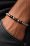 Men's Steel Bracelet Black Shiny Steel Bead Sphere Spiga Model Chain Bracelet