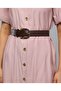 Solid Shirt Dress with Classic Collar and Short Sleeves - 6