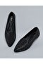 Women Black Crystal Embellished Loafers - 6