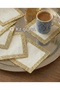 6 Linen Fabric Embroidered Coffee Side Cocktail Napkins & Coasters Serving Napkins - 2