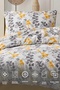 Flores Duvet Cover Set Single Ranforce 3 Piece (160X220 cm) Yellow - 2