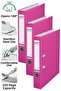Office Folder Pink Narrow 3 Pieces Plastic Narrow Pink Folder with Ring Stainless Steel Clip Office Office