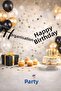 Black Happy Birthday Calligraphy Banner – 1. Classroom Cardboard Banner, Includes Hanging String - 3