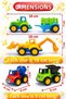 5-Piece Toy Construction Vehicle Set – Tractor, Excavator, Concrete Mixer, Trailer Truck - 2