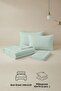 Camelia King Flat Ranforce Duvet Cover Set - Mint Green 100% Cotton - 3