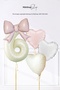 Girl's Birthday Pink Bow Theme Birthday Balloon Set with Age and Heart Balloons