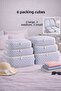 6 Piece Polka Dot - Travel Suitcase Organizer Set Without Mesh - Pouch and Bag Set