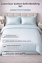 Elastic Satin Striped Double Duvet Cover Set - 3