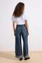 Koyu Mavi Katlı Paça Normal Bel Loose Baggy Jeans TWOSS25JE00001 - 4