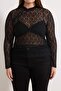 Black Button Detailed Crop Knitted Plus Size Blouse Tbbss26Af00023 - 3