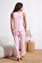 Pembe Volanlı Viskon Örme Pijama Takımı THMSS26PT00050 - 6