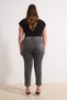 Anthracite High Waist Stone Detail Stretchy Skinny Fit Denim Plus Size Jeans TBBSS26CJ00006 - 4