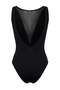 Siyah Mesh Detaylı Halter Yaka Kaplı Brazilian Mayo TBESS26MA00028 - 7