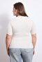Wardrobe Essentials Stone Neckline Piped Detail Soft Keys Knitted Large Size Blouse Tbbss26Af00025 - 5