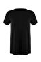 Siyah Micro Kumaş Yırtmaç Detaylı Örme Spor T-Shirt THMSS26TS00002 - 5