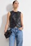 Siyah Suni Deri Fitted Dokuma Yelek TWOSS26YE00012