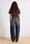 More Sustainable Koyu Mavi Normal Bel Loose Baggy %100 Pamuk Non-Stretch Jeans TWOAW25JE00140 - 4