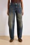More Sustainable Koyu Mavi Normal Bel Loose Baggy %100 Pamuk Non-Stretch Jeans TWOAW25JE00140 - 3