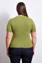 Wardrobe Essentials Yağ Yeşil Yakası Biye Detaylı Yumuşak Tuşeli Örme Bluz TBBSS26AF00025 - 5