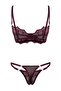 Bordo Brode Çiçekli Kapsız İç Çamaşırı Takımı THMSS26CC00020 - 3