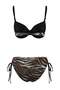 Leopar Desenli Renk Bloklu Balconette Kaplı Yüksek Bel Regular Bikini Takımı TBESS26BT00002 - 6