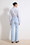 Buz Mavisi Yüksek Bel Comfort/Esnek İspanyol Paça Flare Jeans TWOAW26JE00047 - 4