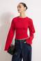 Kırmızı İspanyol Kol Büzgü Detaylı Regular/Normal Kalıp Örme Bluz TWOAW26BZ00293 - 5