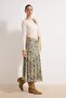 Haki Midi Büzgü/Drape Detaylı Boho/Boho Chic Basklılı Tül Esnek Örme Etek TWOAW26ET00122 - 2
