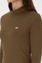 Women's Khaki Slit Stand Collar Knitted Dress 50297367 -Vr027 - 6