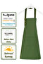 Kitchen Apron Stain Resistant Water Repellent Fabric Khaki Green Apron with Snap Fasteners and Neck Strap - 3
