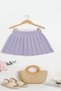 Girl's Elastic Waist Pleated Knitwear Trend Skirt - 3