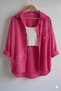 Women's Fuchsia Oversized Linen Shirt 100% Cotton