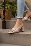 Women's Igor Beige Patent Leather Heeled Slippers - 2
