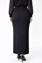 Modest Plus Size Stone-Detail Pleated Lined Portoriko Mom Skirt - 4