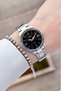 Silver Color Women's Wristwatch with Black Cord - 5