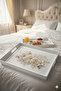 Decorative and Stylish Floral Print Set of 2 Rectangular Serving Tray Set - 5