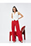 Wide Leg Trousers High Waist Buttoned