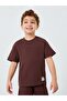 Boys Brown Textured Knit T-Shirt and Shorts Set - 2