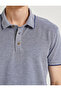 Men's Medium Indigo Polo Neck T-Shirt 1YAM12000LK - 5