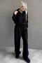 Black Tensel Fabric Buttoned Women's Shirt Set Mg2621 - 2
