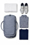 Gray Crinkle Fabric Shoes Compartment 0818 Waterproof Shoulder Strap Sports and Travel Bag with Front Pocket - 8