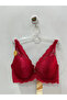Lace Detailed Unpadded Burgundy Women's Bra - 1159